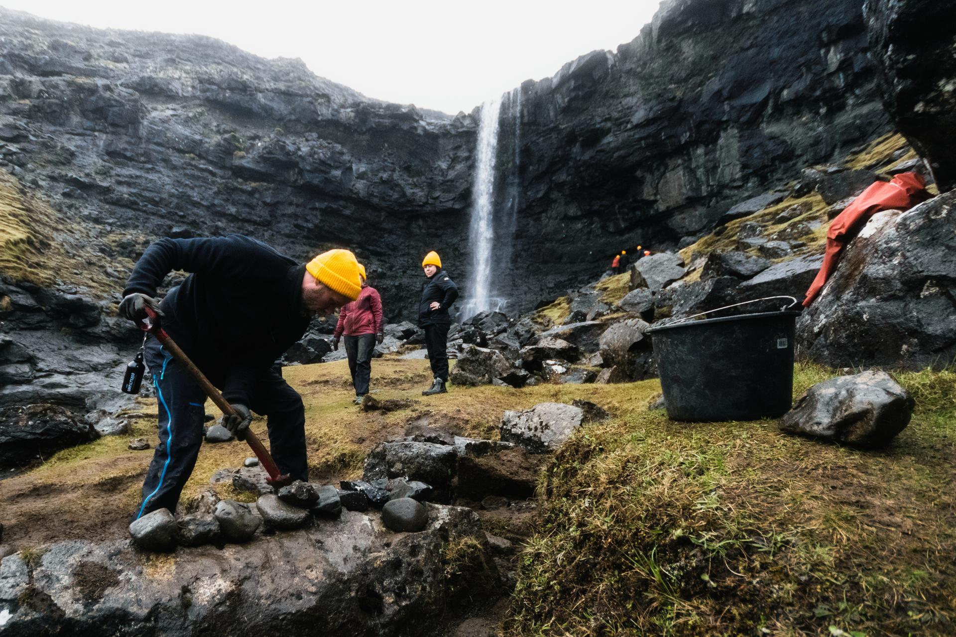 Closed for maintenance crew working hard at Fossá, Faroe Islands.